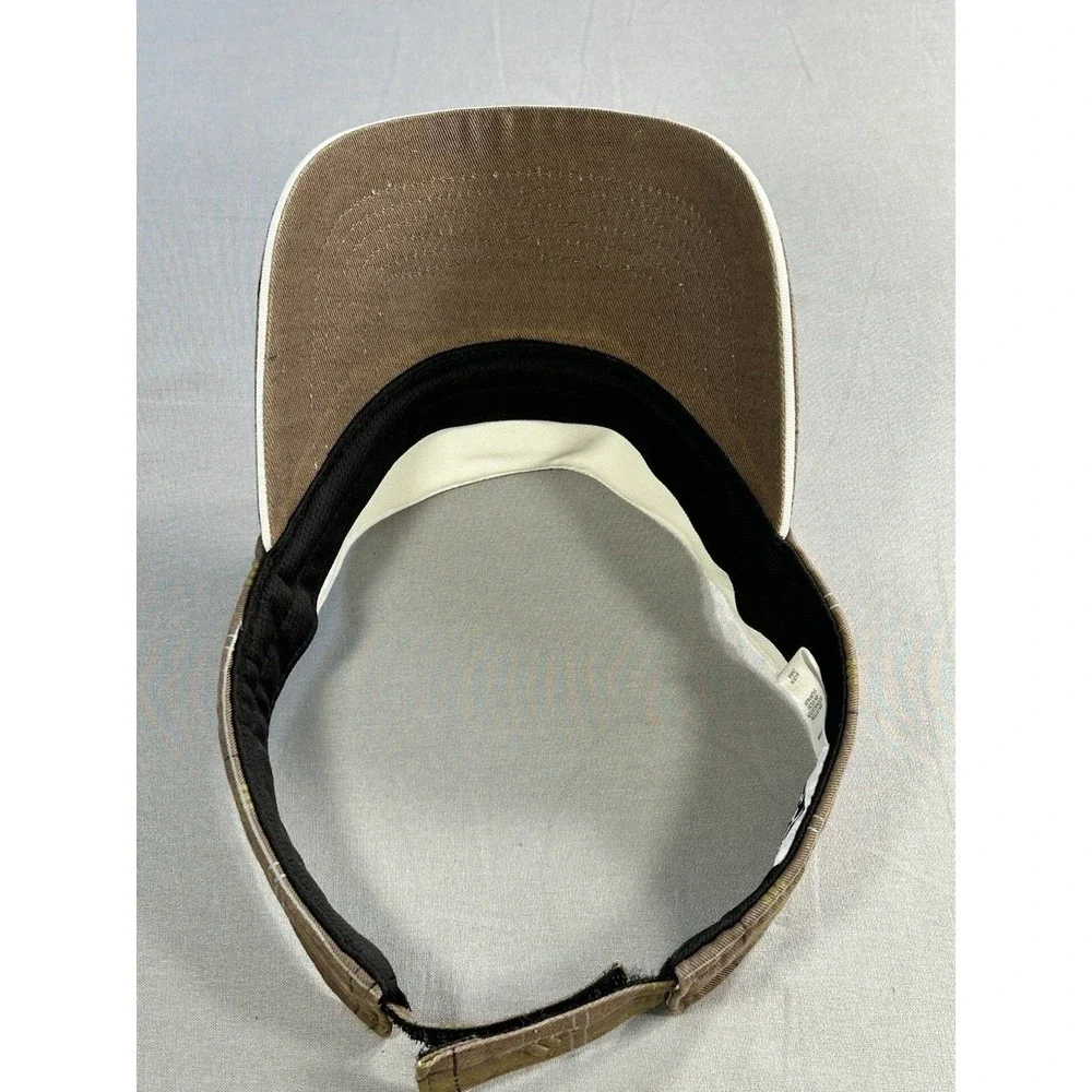 Adidas‎ Climalite Visor beige with brown plaid adjustable hook and loop